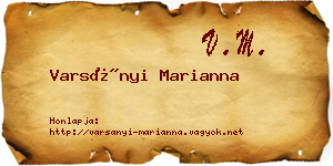 Varsányi Marianna névjegykártya