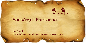 Varsányi Marianna névjegykártya